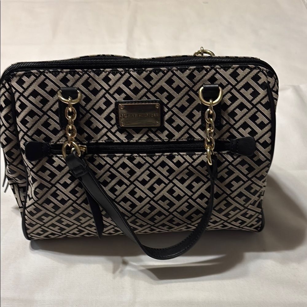 Tommy Hilfiger black and tan handbag. Like new.